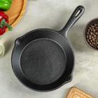 Сковорода чугунная Доляна «Вилфред», d=20 см, 2 слива, чугунная ручка - Фото 2