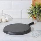 Сковорода блинная чугунная Доляна «Круг», d=26 см, антипригарное покрытие, цвет чёрный - Фото 2