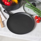 Сковорода блинная чугунная Доляна «Круг», d=26 см, антипригарное покрытие, цвет чёрный - Фото 7