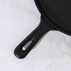 Сковорода блинная чугунная Доляна «Круг», d=26 см, антипригарное покрытие, цвет чёрный - Фото 4
