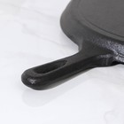 Сковорода блинная чугунная Доляна «Круг», d=26 см, антипригарное покрытие, цвет чёрный - Фото 5