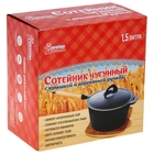 Сотейник чугунный Доляна «Эко», 1,5 л, 19×10 см, с крышкой - Фото 2