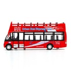 Автобус металлический «Экскурсионный», инерционный, световые и звуковые эффекты, цвет красный - Фото 2