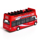 Автобус металлический «Экскурсионный», инерционный, световые и звуковые эффекты, цвет красный - Фото 3