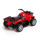 Квадроцикл металлический «Гризли», инерционный, цвет красный - фото 21944128