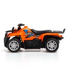 Квадроцикл металлический «Гризли», инерционный, цвет оранжевый - фото 32471762
