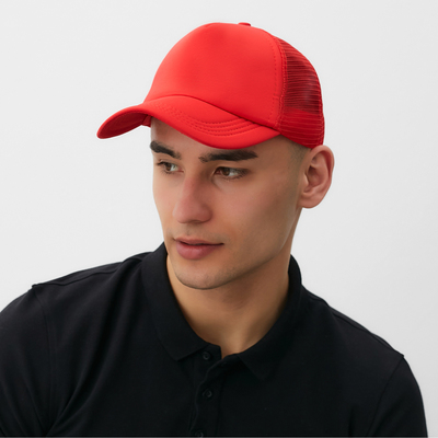 Бейсболка с сеткой MINAKU, красный, размер 56-58