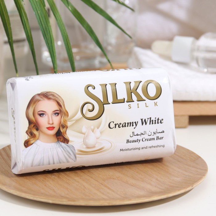 Туалетное мыло "Silko Silk", Белый Крем, 140 г - Фото 1