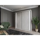 Шкаф-купе 1500 Тодор, 1500х620х2200, Бетон/Белый глянец - Фото 1