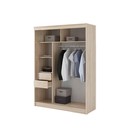 Шкаф-купе 1500 Тодор, 1500х620х2200, Бетон/Белый глянец - Фото 2