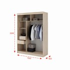 Шкаф-купе 1500 Тодор, 1500х620х2200, Бетон/Белый глянец - Фото 3