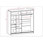 Шкаф-купе «2000 Тодор», 2000×620×2200 мм, дуб крафт белый/белый глянец - Фото 3