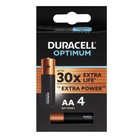 Батарейка алкалиновая Duracell OPTIMUM, AA, LR6-4BL, 1.5В, блистер, 4 шт. - фото 10158041