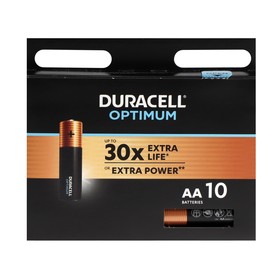 Батарейка алкалиновая Duracell OPTIMUM, AA, LR6-10BL, 1.5В, блистер, 10 шт. 9422686