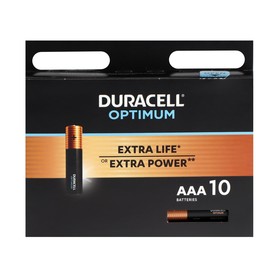 Батарейка алкалиновая Duracell OPTIMUM, AAA, LR03-10BL, 1.5В, блистер, 10 шт. 9422687