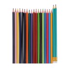Карандаши 18 цветов Calligrata, ЭКОНОМ, заточенные, шестигранные, пластиковые, пенал-тубус и 2 чернографитных карандаша с ластиком в ПОДАРОК - Фото 3