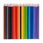 Карандаши 24 цвета Calligrata, ЭКОНОМ, заточенные, шестигранные, пластиковые, пенал-футляр и 3 чернографитных карандаша с ластиком в ПОДАРОК, МИКС - Фото 8