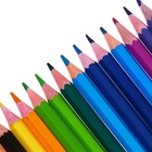 Карандаши 24 цвета Calligrata, ЭКОНОМ, заточенные, шестигранные, пластиковые, пенал-футляр и 3 чернографитных карандаша с ластиком в ПОДАРОК, МИКС - Фото 9