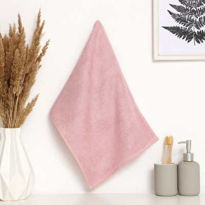 Полотенце махровое Этель цвет пудра 30×60 см, 350 г/м², 70% хлопок,30% бамбук