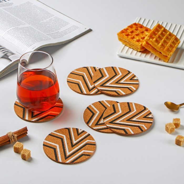 Набор подставок под горячее Доляна, 6 шт, d=10 см - Фото 1