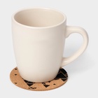 Набор подставок под горячее Доляна «Треугольники», под кружку, пробка, 6 шт., d=10 см - Фото 4