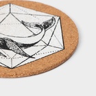 Набор подставок под горячее Доляна «Кит», под кружку, пробка, 6 шт, d=10 см - Фото 3