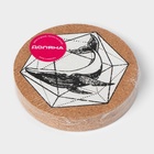 Набор подставок под горячее Доляна «Кит», под кружку, пробка, 6 шт, d=10 см - Фото 5