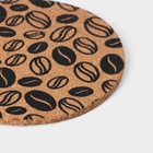 Набор подставок под горячее Доляна «Кофе», под кружку, пробка, 6 шт., d=10 см - Фото 3
