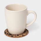 Набор подставок под горячее Доляна «Кофе», под кружку, пробка, 6 шт., d=10 см - Фото 4