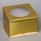 Кондитерская упаковка с окном, золотой, 30 х 30 х 19 см - фото 300134180