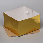 Кондитерская упаковка с окном, золотой, 30×30×19 см 9326093