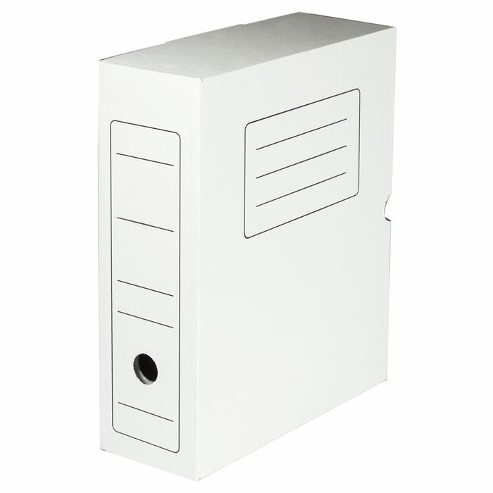 Короб архивный с клапаном А4, Calligrata, 100 мм, до 900 л, микрогофрокартон, белый - Фото 1