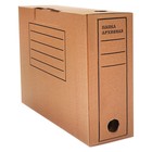 Короб архивный с клапаном А4, Calligrata, 100 мм, до 900 л, микрогофрокартон, бурый - Фото 2