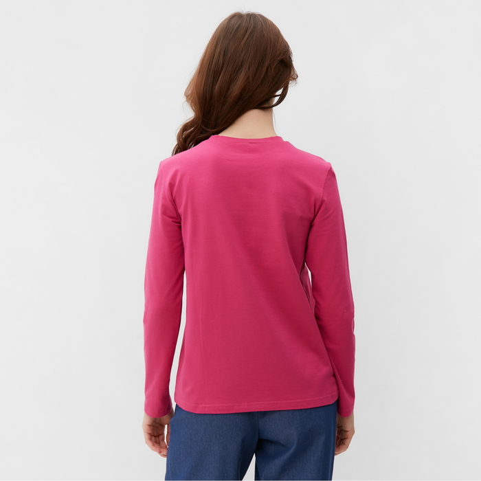 Лонгслив женский MINAKU: Basic line цвет фуксия, размер 52 59208