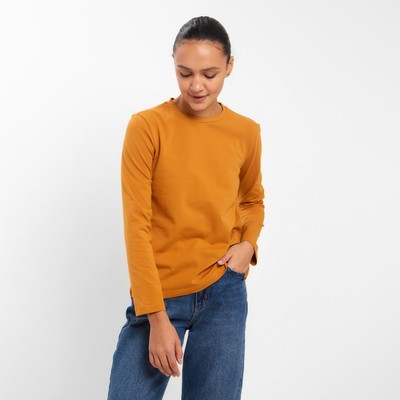 Лонгслив женский MINAKU: Basic line, горчичный, размер 42
