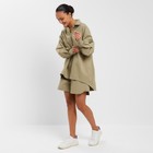 Костюм женский (рубашка, шорты) MINAKU: Oversize цвет зелёный, размер 46 - Фото 4