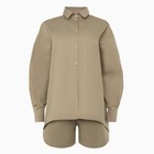 Костюм женский (рубашка, шорты) MINAKU: Oversize цвет зелёный, размер 46 - Фото 6