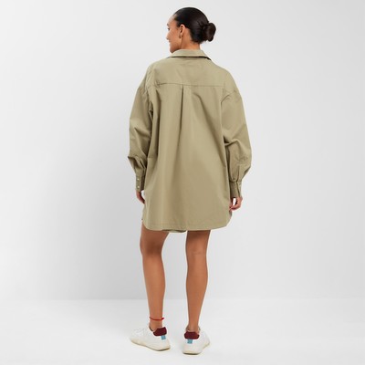 Костюм женский (рубашка, шорты) MINAKU: Oversize, зелёный, размер 48