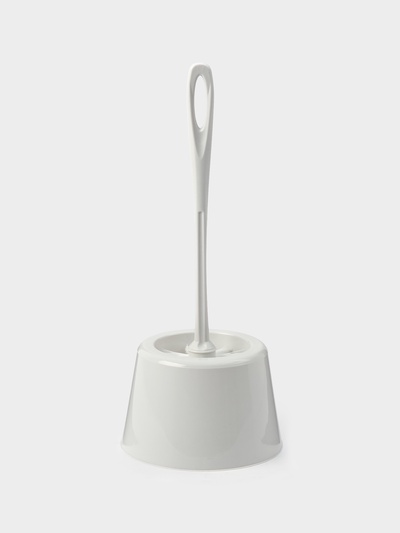 Ёршик для унитаза Rambai, d=15.5 см, h=35 см, с подставкой, серый