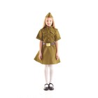 Платье военное для девочки, пилотка, ремень, 3-5 лет рост 104-116 см - Фото 1
