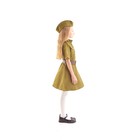 Платье военное для девочки, пилотка, ремень, 3-5 лет рост 104-116 см - фото 9592192