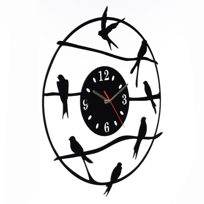 Часы настенные из металла "Птички", плавный ход, 40 х 40 см - фото 1926574504