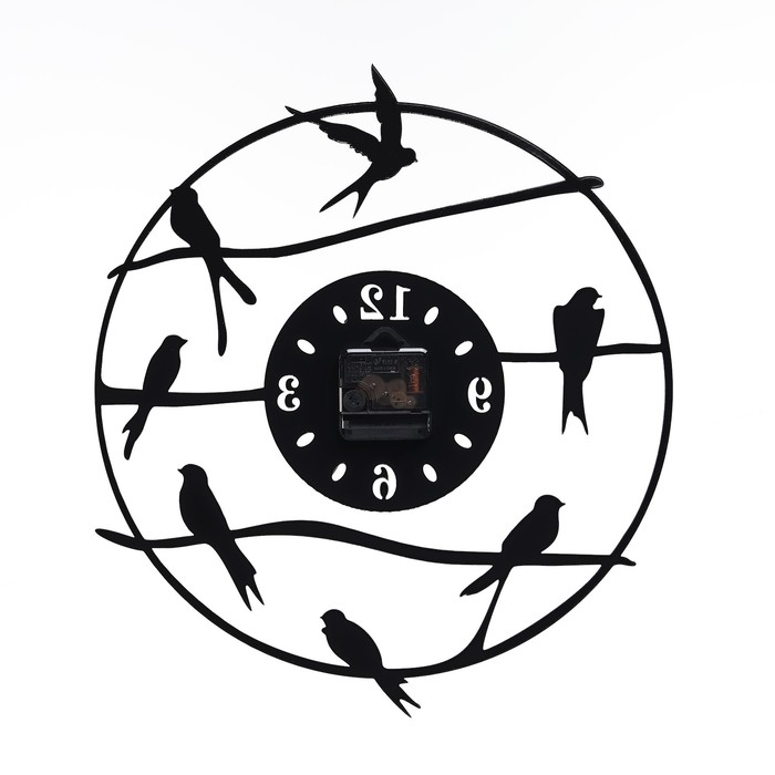 Часы настенные из металла "Птички", плавный ход, 40 х 40 см - фото 1926574505