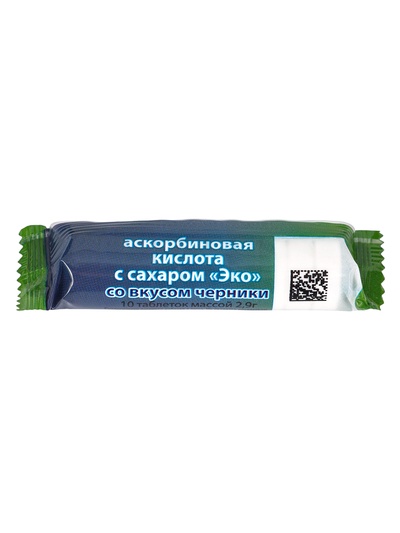 Аскорбиновая кислота «Экотекс», со вкусом черники, 10 таблеток по 2.9 г