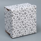 Коробка подарочная складная белая, упаковка, «Звёзды», 22 х 22 х 15 см - Фото 3