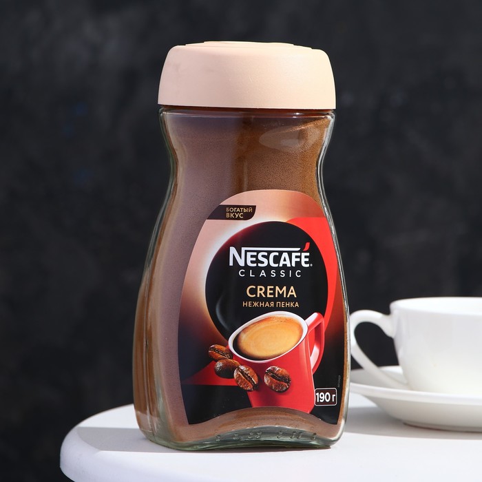 Кофе растворимый Nescafe Classic Крема ст/б, 190 г - Фото 1