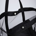 Сумка - шопер пляжная c термо-карманом , 42х37х15 см, чёрный цвет - Фото 5