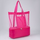 Сумка - шопер пляжная c термо-карманом , 42х37х15 см, розовый цвет - фото 10792388