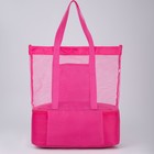 Сумка - шопер пляжная c термо-карманом , 42х37х15 см, розовый цвет - фото 10792387