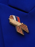 Значок «Георгиевская лента» с флагом России, цветной в золоте - Фото 5
